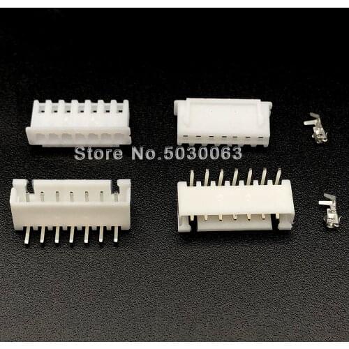 20Sets XH2.54 XH-7AW 7Pin 7p Wire Connector 2.54mm 90 degrees Curved Bending needle Terminal Kit/Housing/ Pin Header JST TJC