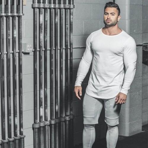 2020 Autumn And Winter Muscle Aesthetic Sports T-Shirt Fitness Running Top Cotton Round Neck Long Sleeve Sports Pullover