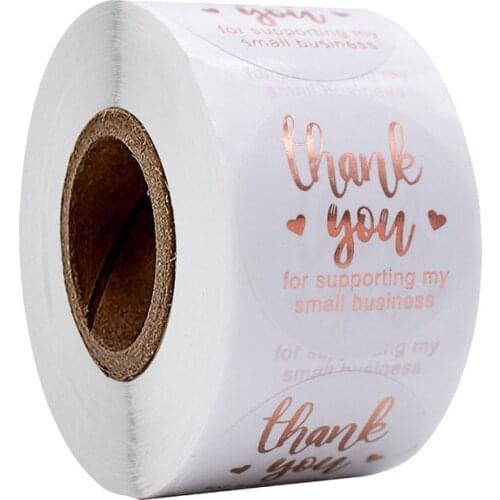 3.8cm Rose Gold Gift Sealing Stickers 500pcs Thank You Love Design Diary Scrapbooking Stickers For Festival Wedding Gift Labels