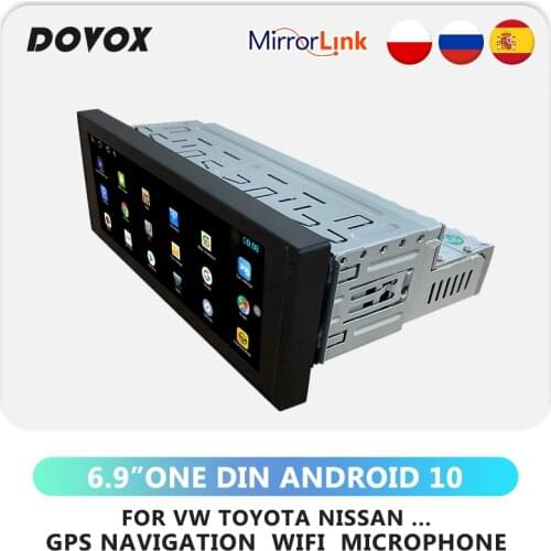 DOVOX ONE DIN 1din Android 10 GPS Car Radio Multimedia Video Player Navigation Wifi 6.9” For VW Volkswagen Toyota Nissan Hyundai