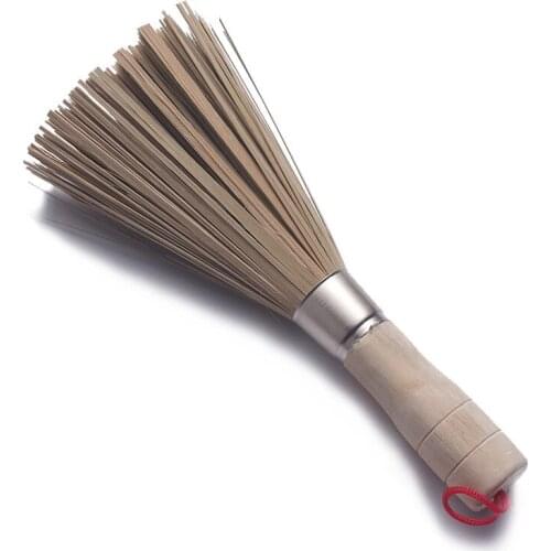 Bamboo brush Non-stick oil brush wash dishes in wooden handle pan brush Dish washing brush Whisk scrubber kitchen cleaning tools