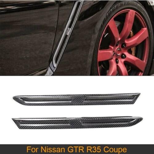 Carbon Fiber Side Fender Vents Air Intake Decorative for Nissan GTR R35 Coupe 2009 - 2015 Car Air Intake Fender Vents Trims