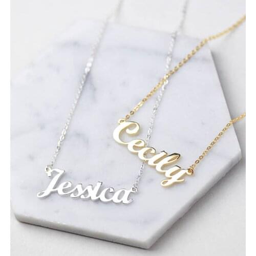 Fashion Personalized Carrie Style Name Necklace For Women Gold Stainless Custom Choker Chain Charm Jewelry Wedding Friend Gift