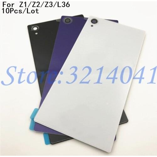 10Pcs/Lot Original New Rear Door Battery Back Housing Glass Replacement Cover Case For Sony Xperia Z L36H Z1 Z2 Z3 Battery Cover