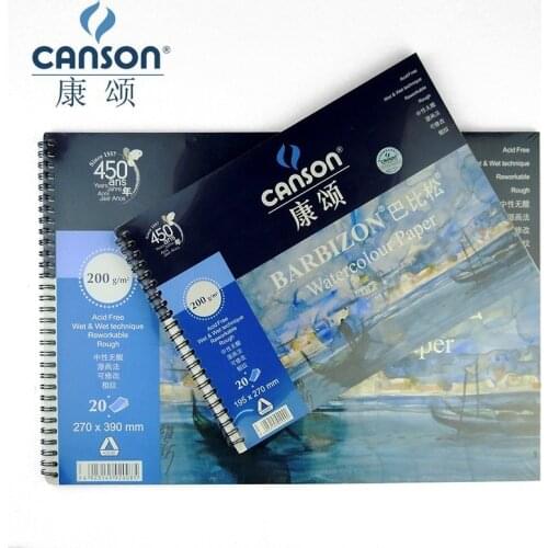 Canson 200g/m2 8K 16K Watercolor Paper For Water Color 20 Sheets Hand Painted Water-soluble Book Creative Blank Spiral Art Paper