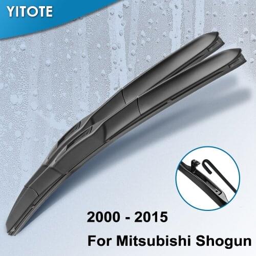 YITOTE Hybrid Wiper Blades for Mitsubishi Shogun Fit Hook Arms Model Year From 2000 to 2015
