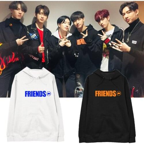 Kpop Got7 Hoodies for Women Fashion Harajuku Fleece Sweatshirt Pullover Hoodie Kpop GOT7 Member Name Print JR Junior Streetwear