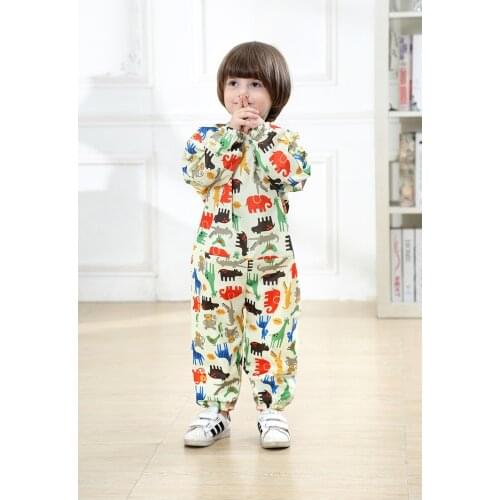 90~120cm baby overalls raincoat clothes polyester playing water sand snow kids boys girls sportscartoon coat with pants sets