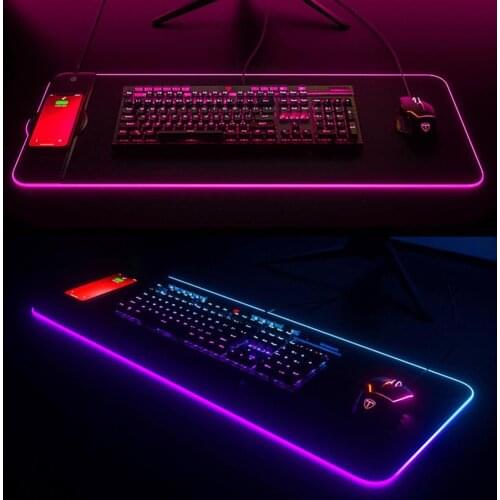 K9186 Mouse Mat Multifunctional Fast Charging 15W RGB Gaming Wireless Charging Computer Mousepad for Home