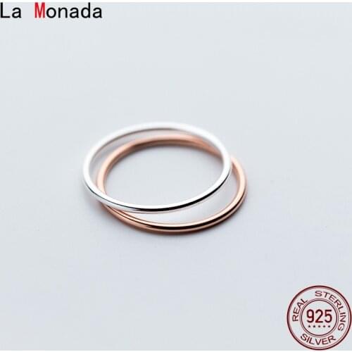 La Monada Size 5-19 Women Ring 925 Sterling Silver Minimalist Rings For Women 925 Silver Finger Fine Jewerly Rings Woman Glossy