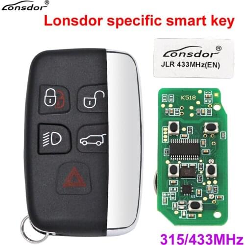 Lonsdor Specific Smart Key for Land Rover Jaguar 2015-2018 5 Buttons Smart Remote Key 315MHz/433MHz