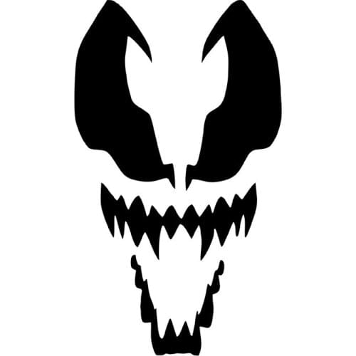 MIGNATIS - Scary Teeth Venom Black and White Sticker Mural Art Decal For Car Window Loptop Decoration Vinyl Stickers Waterproof