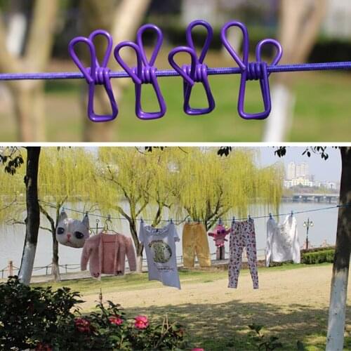 Multi-function clothes-hanger with 12 clamps steel clothes-peg portable travel clothes-line drying rack for clothes drying rack