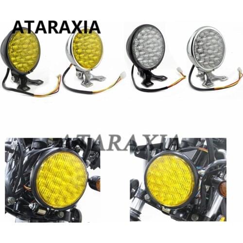 Motorcycle LED Headlight Headlamp Lamp Bates Cafe Racer Head Light Decorative Metal Lighting Modified Motorbike Retro Light