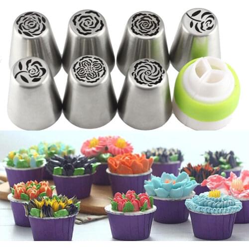 Mujiang New 7Pcs Russian Piping Tips Cake Pastry Nozzles Cake Decorating Tools DIY Biscuits Cake Pastry Nozzles Decorating Tips