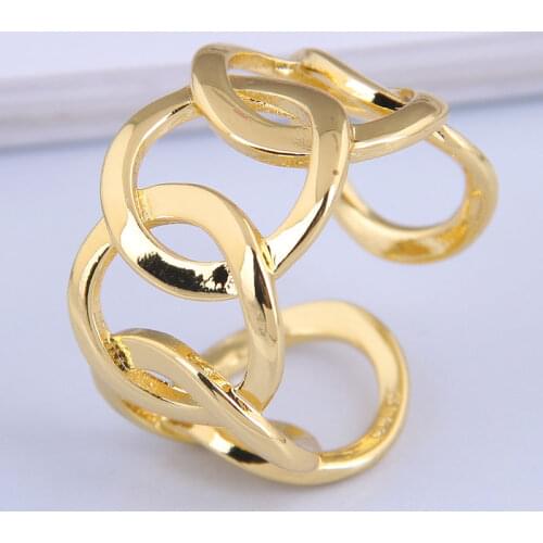 New Fashion Open Rings Gold and Silve Color Chain Shape Rings Lovely Rings for Modern Women and Girl