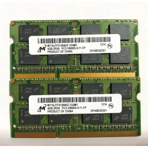 Micron RAMS DDR3 4GB 2RX8 PC3-10600S-9-10/11-FP Laptop memoria ddr3 4gb 1333 laptop memory DDR3 4GB 1333MHz 1.5V notebook ram