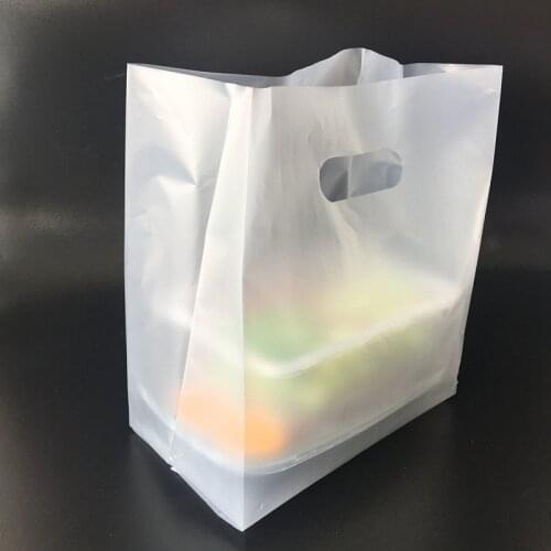 50pcs Transparent Plastic Bags With Handle, for Cookie Cake Chocolate Candy Snack Wrapping Good for Bakery Party Supplies