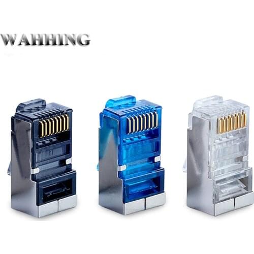 Cat6 Cat5e RJ45 Connector Colorfu Easy and Quick Two-piece Network cat6 RJ45 Plugs stp metal shielded RJ45 module Plug HY1540
