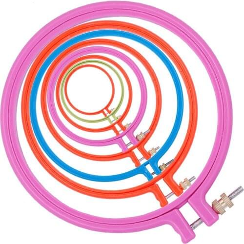8-26cm Plastic Cross Adjustable Sewing Tool Plastic Embroidery Cross Stitch Hoop Ring Photo Frame home tools mix color supplies