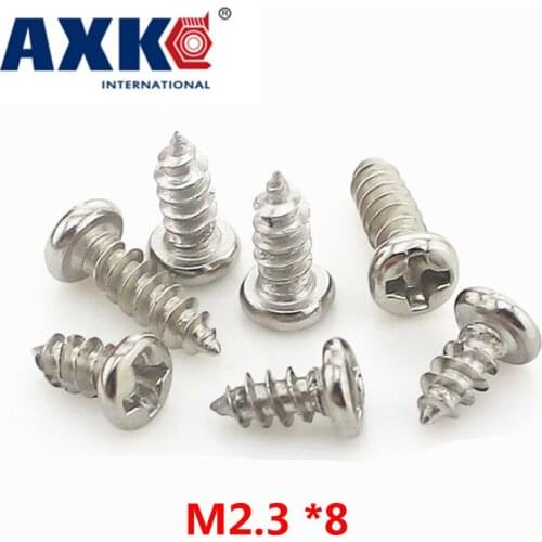 2021 Rushed Parafusos Axk 150pcs Round Phillips Self-tapping Screws Miniature Yuan Head Tapping Electronic Small M2.3 *8 Gb845