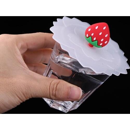 Cute Cartoon Animal Silicone Glass Cup Cover High Temperature Resistance Lids Anti-dust Durable Coffee Mug Suction Seal Caps