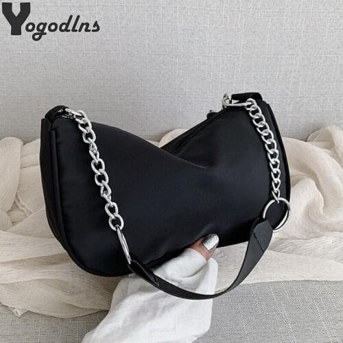 High Quality Nylon Handbag Purse Women Chain Crossbody Bag Casual Travel Hobos Shoulder Bag Female Underarm Messenger Bag bolsa
