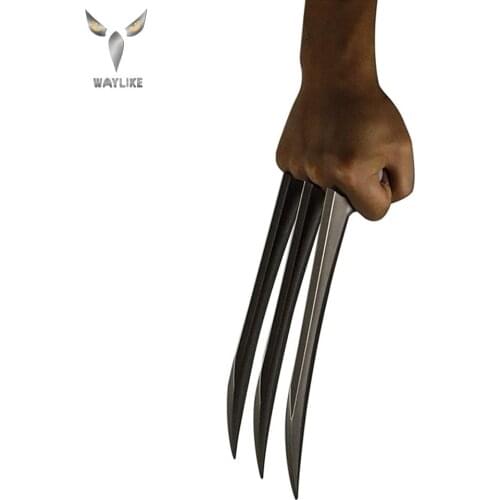 Superhero 1 Pair Durable Plastic Wolverine Claws Blade Figure for Halloween Costume Party Cosplay Props Silver