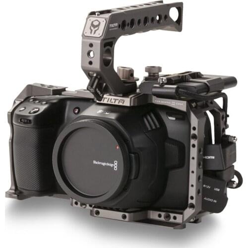 Tilta BMPCC 6K 4K Cage TA-T01-B-G Full Camera Cage SSD Drive Holder Top Handle for BMPCC 4K Camera Basic Kit (Color Tilta Gray)