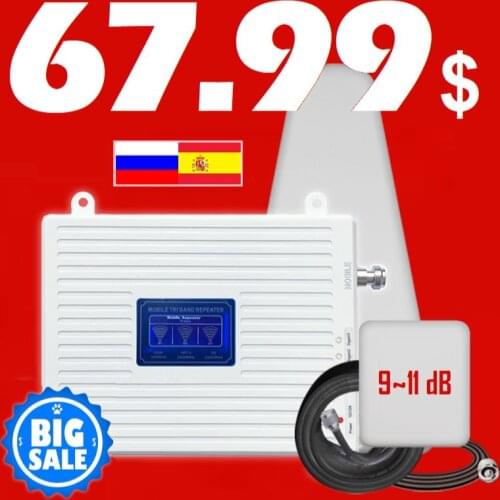 LOG Ceiling Antenna Free Return Cellular amplifier repeater GSM 2g 3g 4g cellphone signal booster triband LTE 900 1800 2100 MHZ