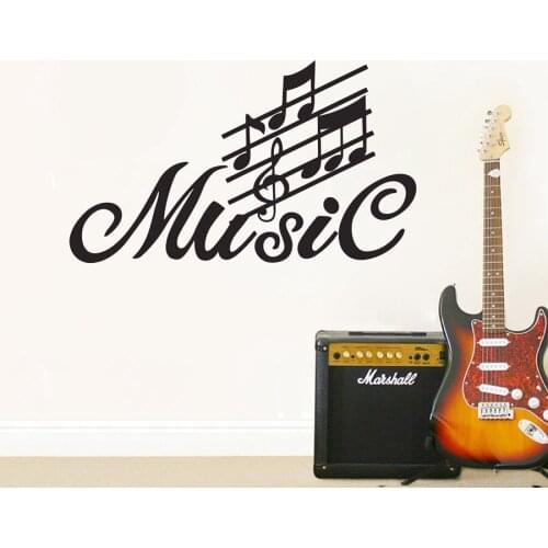 Musical Notes Vinyl Wall Sticker Lovely Music Wall Art Decals Mural For Home Living Room / Music Studio Decoration