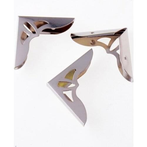 10PCs Silver Tone Book Scrapbooking Albums Menus Folders Corner Protectors(Fit 7mm thick) 42x30mm F1220