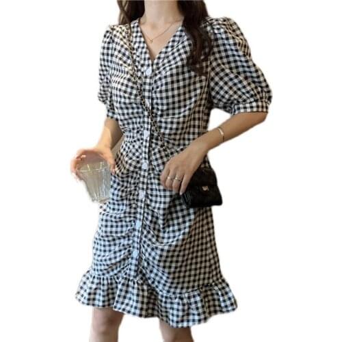 2021 new summer big fat mm age reducing waist slim dress season I bubble drawstring French A-line skirt fashion