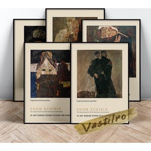 Egon Schiele Famous Classic Poster Retro Art Canvas Painting Exhibition Museum Print Art Wall Picture Modern Living Room Decor