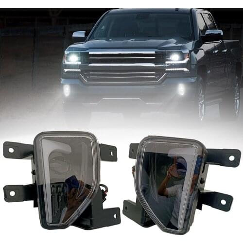 1pair DOT LED Bumper Mounted Passing Light for 2016 2017 2018 Chevy Silverado 1500 Fog Light with DRL