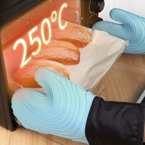 1Pcs Microwave Oven Heat Insulation Gloves Silicone Heat Resistant Kitchen Baking Supplies Anti-Scald Gloves Thicken Anti-Skid