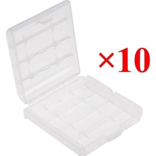 10pcs Mini Portable Plastic Battery Case Battery For AAA/AA Cover Storage Battery Box Storage Rechargeable Hold