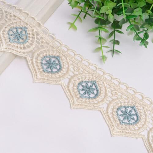 13Yards Handmade DIY Clothing Accessories Floral Embroidery Lace Fabric Width 11cm Curtains Sofa Lace Trim Home Decoration