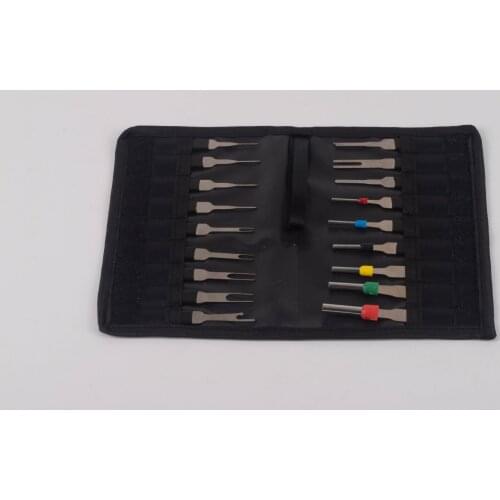 18pcs/set Auto Terminal Picking Needle Tools Electrical Wire Retractor Connector Pin Harness Terminal Removal Repair Tool+Pouch