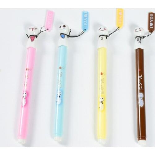24 Pcs Creative Korean Stationery Little Fresh Lovely Cartoon Student Gift Neutral Pen Signature Pen Black Water Wholesale