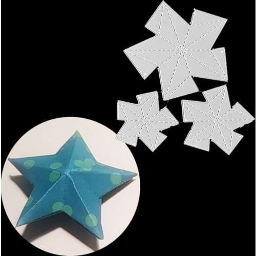 3D Stars Cut Stencil Metal Cutting Dies for DIY Scrapbooking Embossing Paper Die Christmas Party Card Making Decorative Supplies