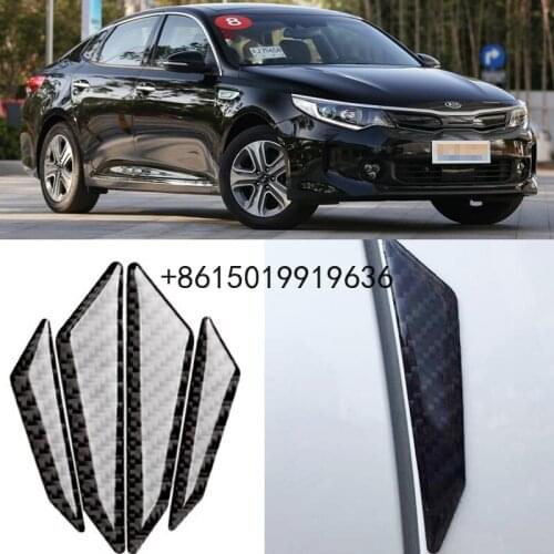 For KIA RIO Carens Sorento K5 Car Side Door Edge Guard Bumper Trim Protector 4pcs PVC carbon fiber Stickers