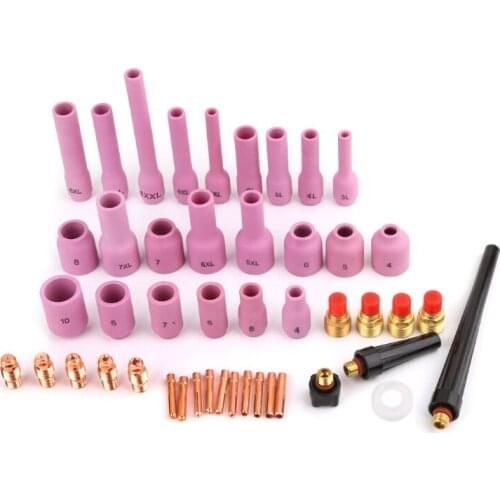 46pcs TIG Welder Torch Cup Collet Body Nozzle Tungsten Gas Lens Kit SR WP9 20 25