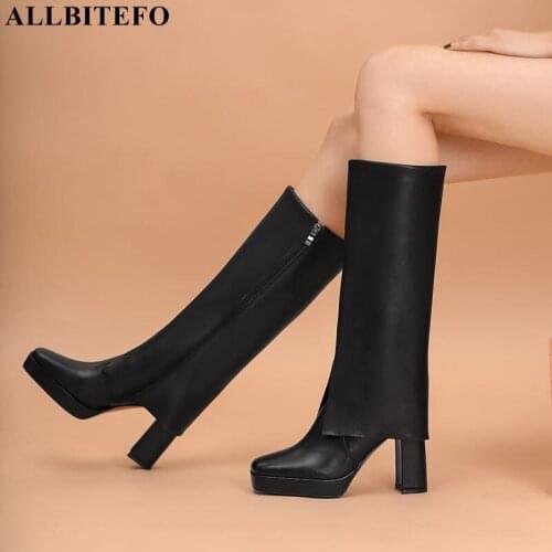 Женские высокие ботинки Allbitefo China At AliExpress