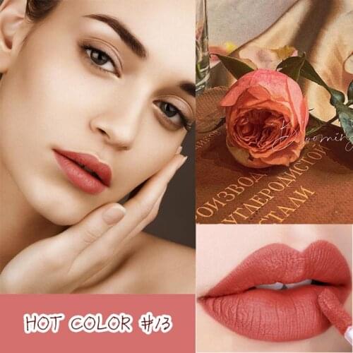 13 Colors Velvet Matte Lipstick Long Lasting Waterproof Red Liquid Lip Gloss Milk Tea Color Lip Glaze Cosmetic Makeup TSLM2