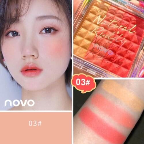 Vitality Light Feather Tricolor Gradient Blush Strong Lasting Power Blush Nature Lasting Face Blush Makeup Face Contour Cosmetic