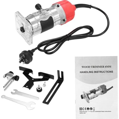 Trim Router 30000r/min with Transparent Base Edge Guide Wood Laminate Electric Trimmer Compact Palm Router Corded