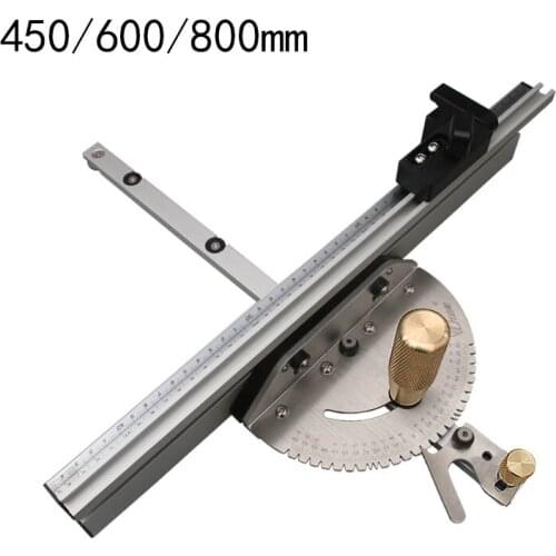 Miter Gauge Aluminium Profile Fence W/ Track Stop Table Saw Router Miter Gauge Saw Assembly Ruler for Woodworking Tools