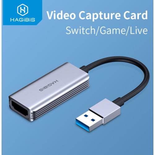 Hagibis Video Capture Card USB 3.0 4K HDMI-compatible Video Game Grabber Record for PS4 Camcorder Switch Live Broadcast Camera