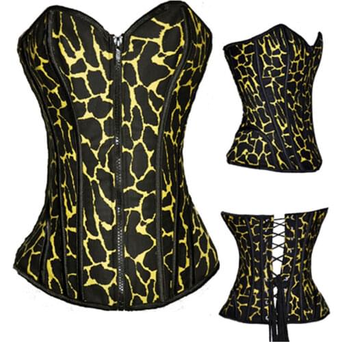 Women Sexy PVC Wet look Zipper Corset Burlesque Waist Trainer Slim Overbust Corset Bustier Lingerie Top 1005 size L-XL
